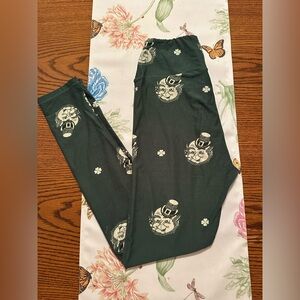 LuLaRoe Green Patterned Leggings